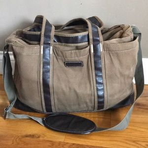 Eddie Bauer Green Canvas Diaper Bag